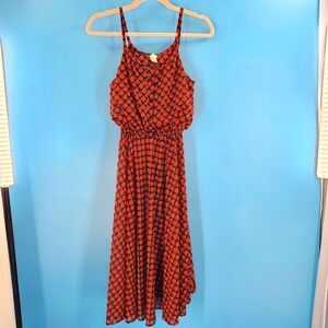 Vintage Red and Black Midi Dress
